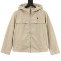 Polo Ralph Lauren Men's Beige Hooded Windbreaker with Navy Pony Logo