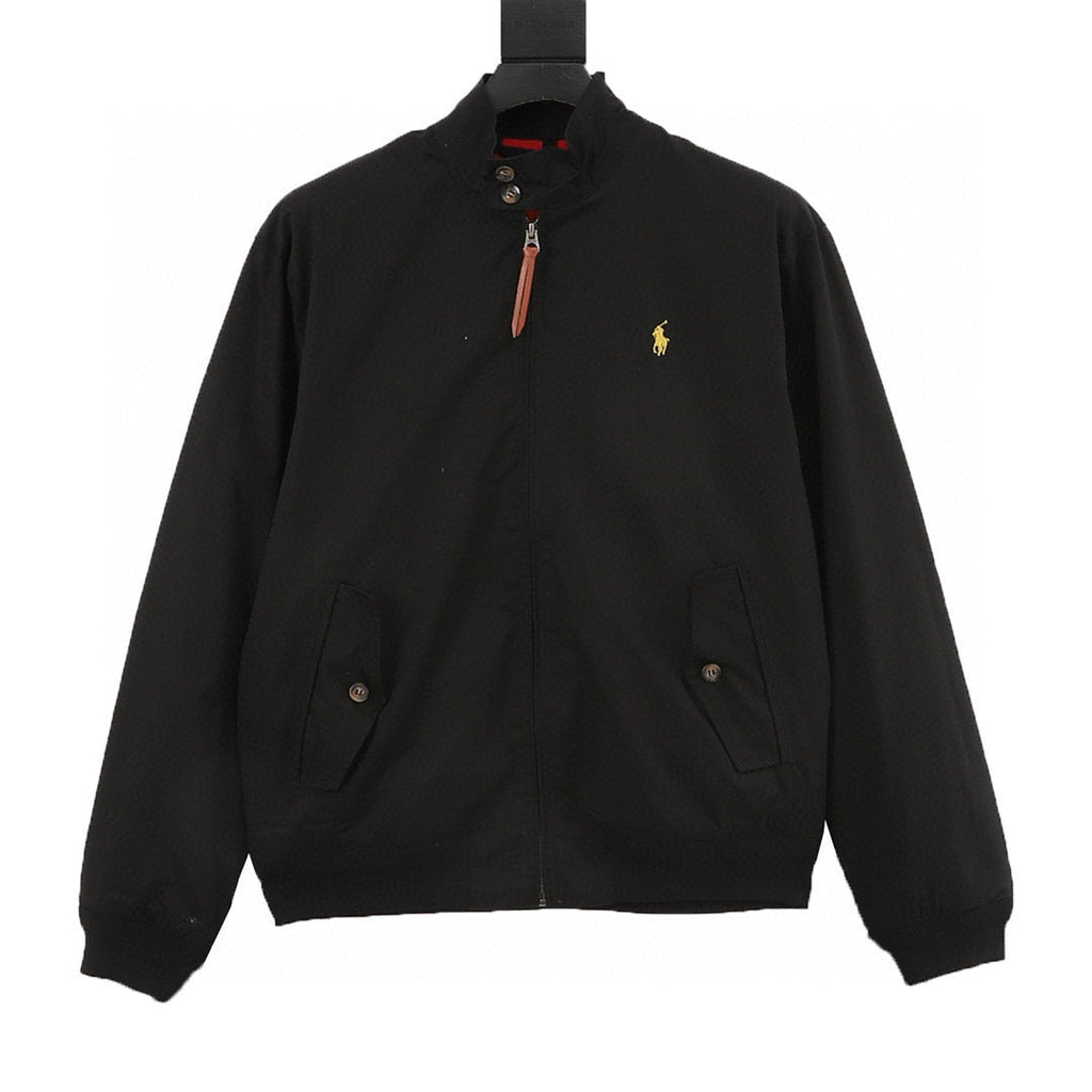 Polo Ralph Lauren Men's Black Classic‑Fit Twill Signature Pony Harrington Jacket