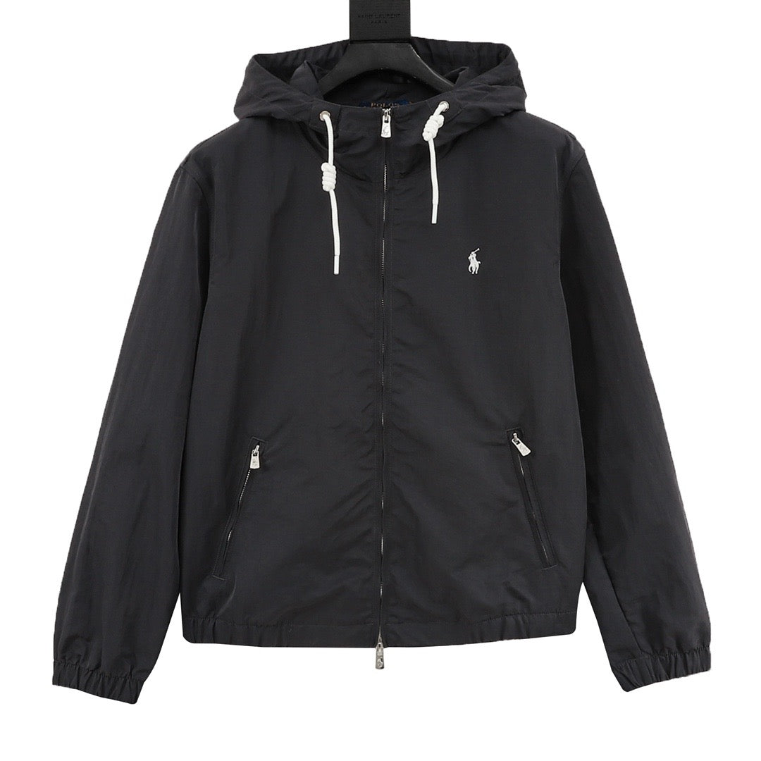 Polo Ralph Lauren Men's Black Hooded Full-Zip Windbreaker
