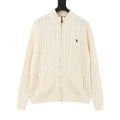 Polo Ralph Lauren Men's Cream Cable-Knit Full-Zip Cardigan