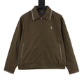 Polo Ralph Lauren Men's Brown Harrington Jacket with Check-Trim Collar