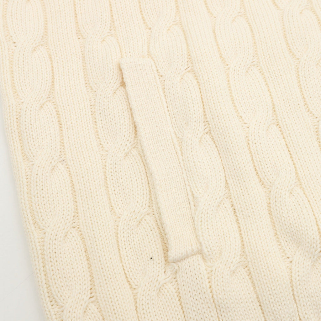 Polo Ralph Lauren Men's Cream Cable-Knit Full-Zip Cardigan