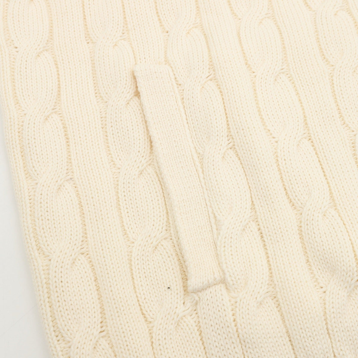 Polo Ralph Lauren Men's Cream Cable-Knit Full-Zip Cardigan