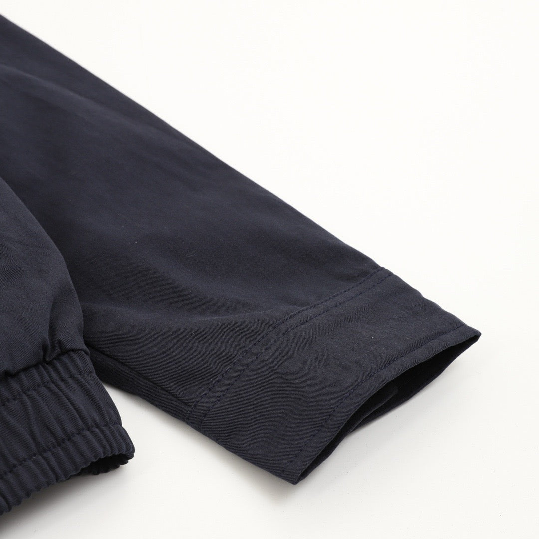 Polo Ralph Lauren Men's Navy Harrington Jacket with White-Trim Collar