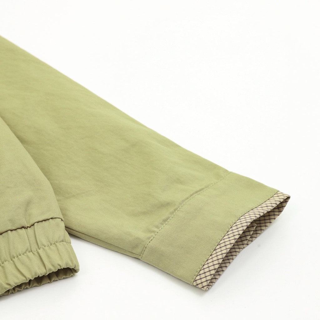 Polo Ralph Lauren Men's Light Green Harrington Jacket with Check-Trim Collar
