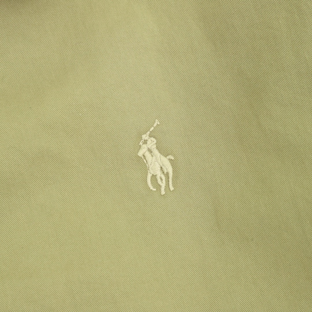 Polo Ralph Lauren Men's Light Green Harrington Jacket with Check-Trim Collar