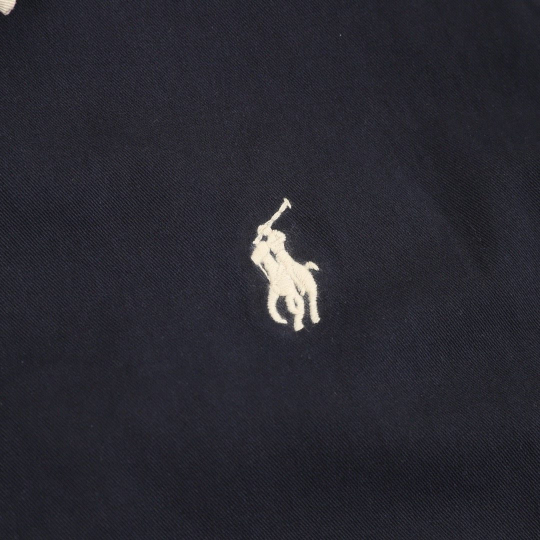 Polo Ralph Lauren Men's Navy Harrington Jacket with White-Trim Collar