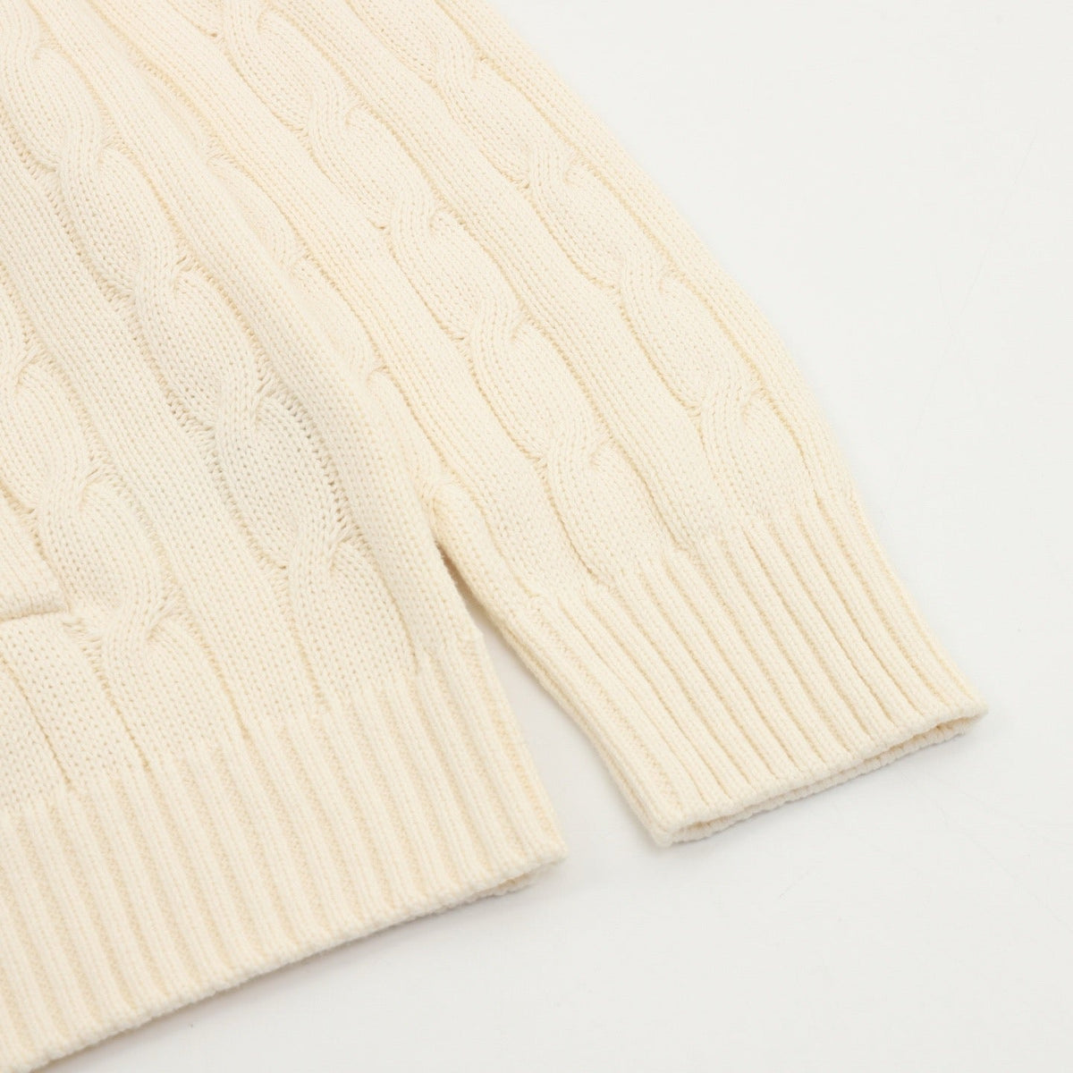 Polo Ralph Lauren Men's Cream Cable-Knit Full-Zip Cardigan