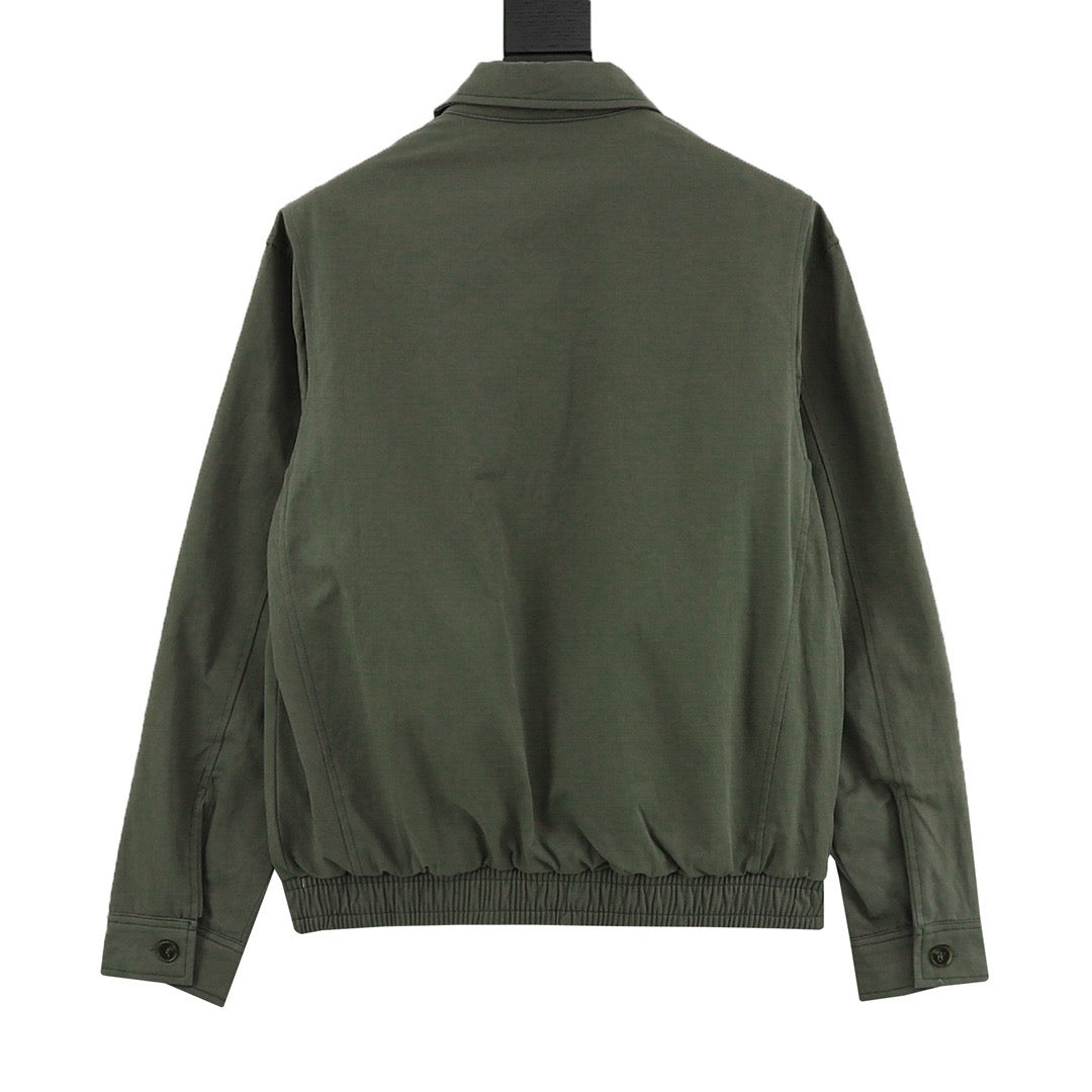 Polo Ralph Lauren Men's Olive Green Harrington Jacket with Tonal Pony Logo