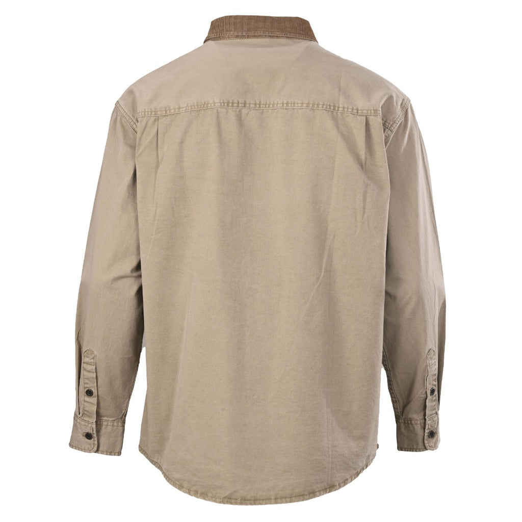 Polo Ralph Lauren Canvas Workshirt Contrast Corduroy Collar Khaki
