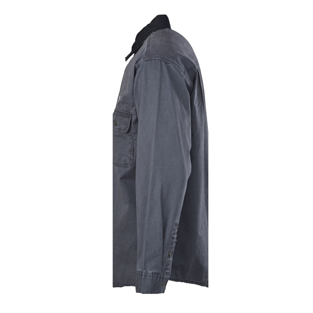 Polo Ralph Lauren Canvas Workshirt Contrast Corduroy Collar Dark Grey