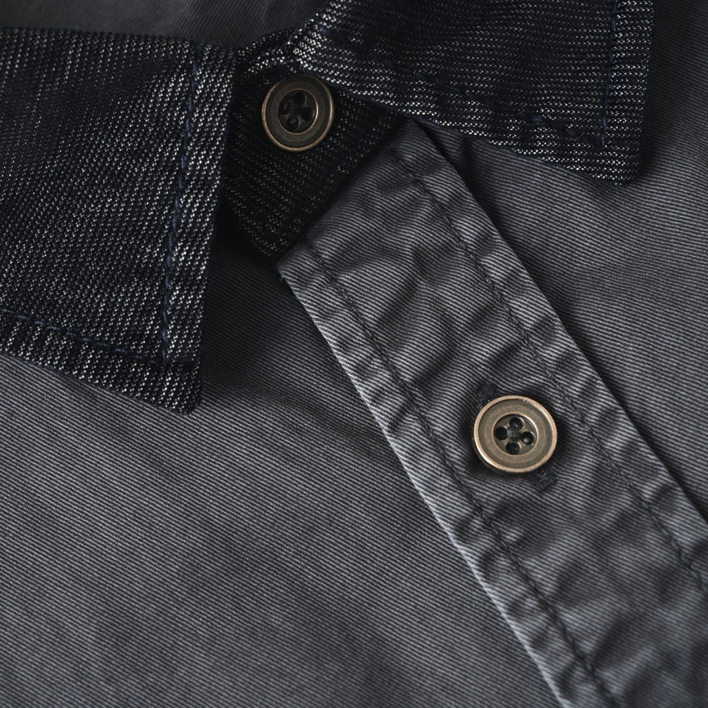 Polo Ralph Lauren Canvas Workshirt Contrast Corduroy Collar Dark Grey