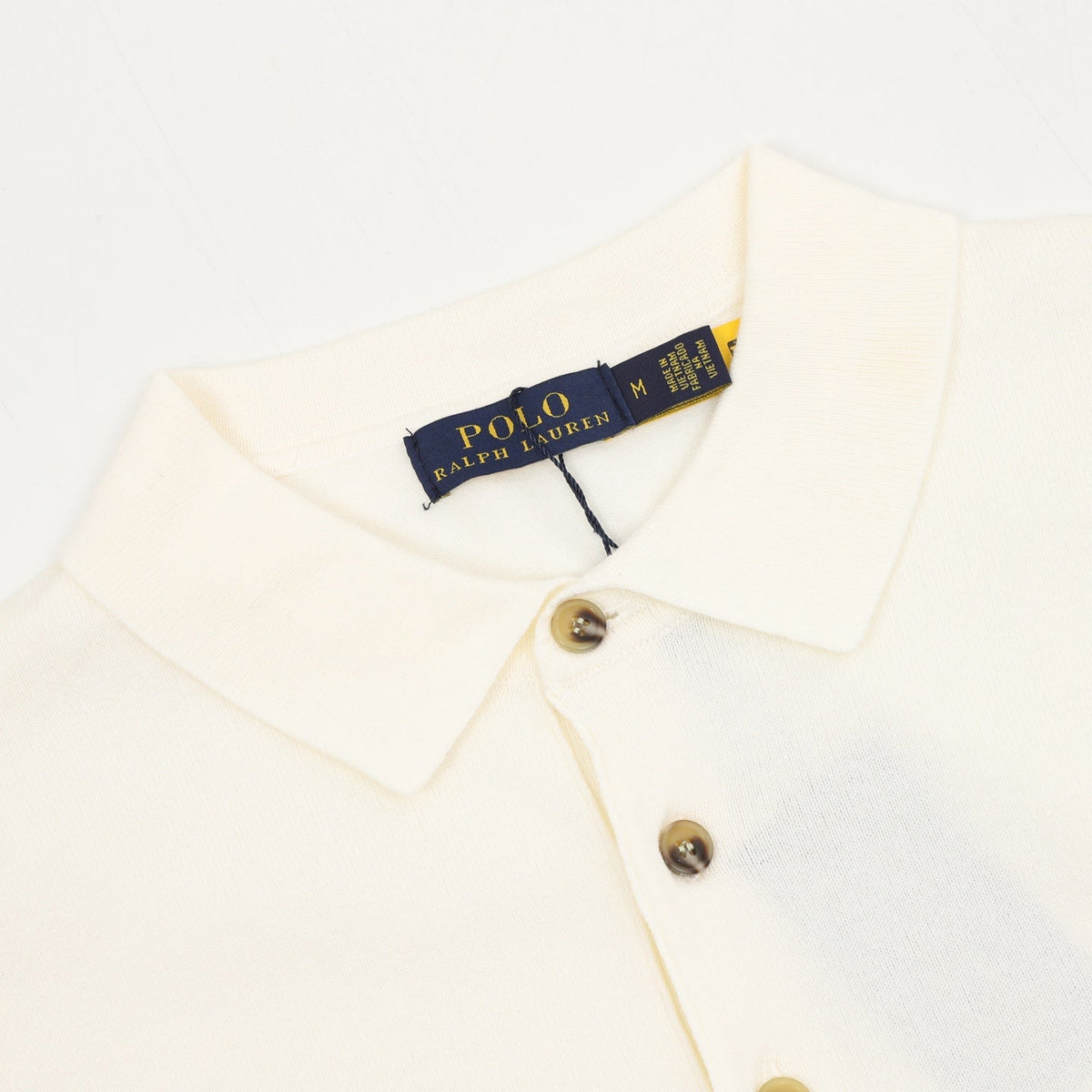 Polo Ralph Lauren Classic‑Fit Cream Knit Long Sleeve Polo Shirt