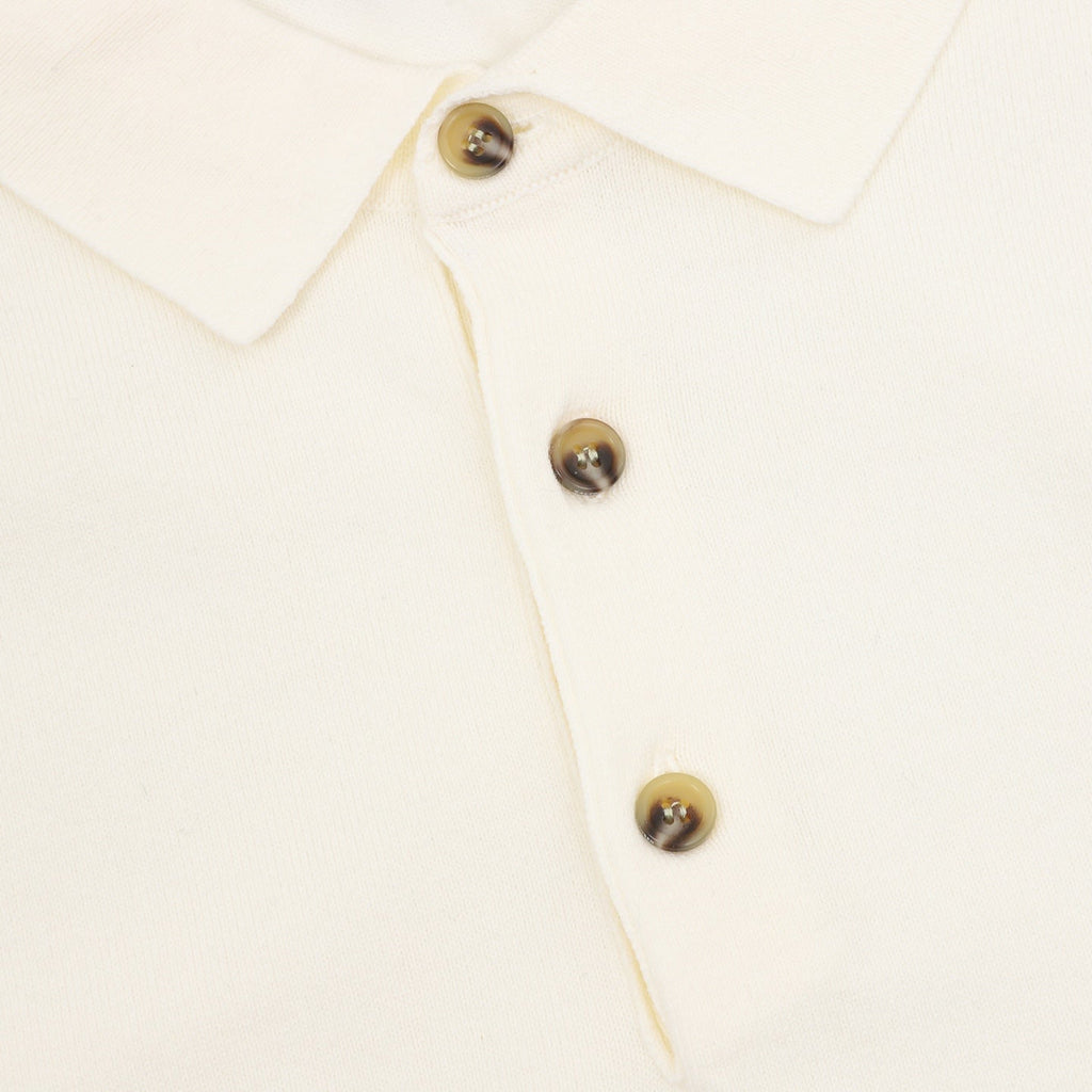 Polo Ralph Lauren Classic‑Fit Cream Knit Long Sleeve Polo Shirt