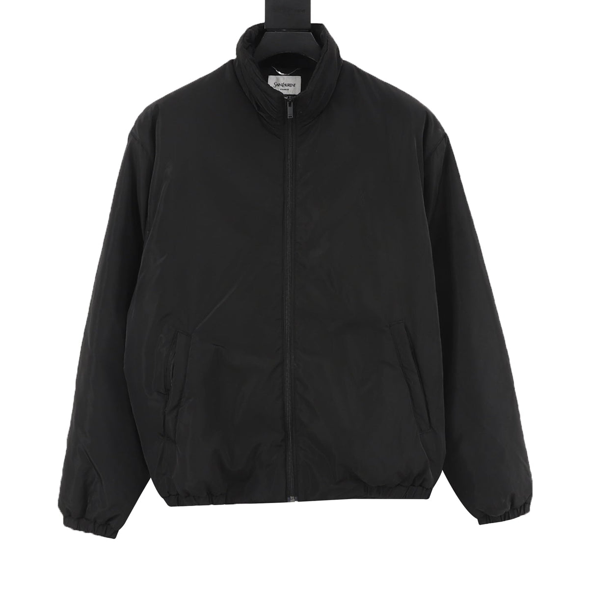 Saint Laurent Paris Stand‑Collared Padded Jacket Black