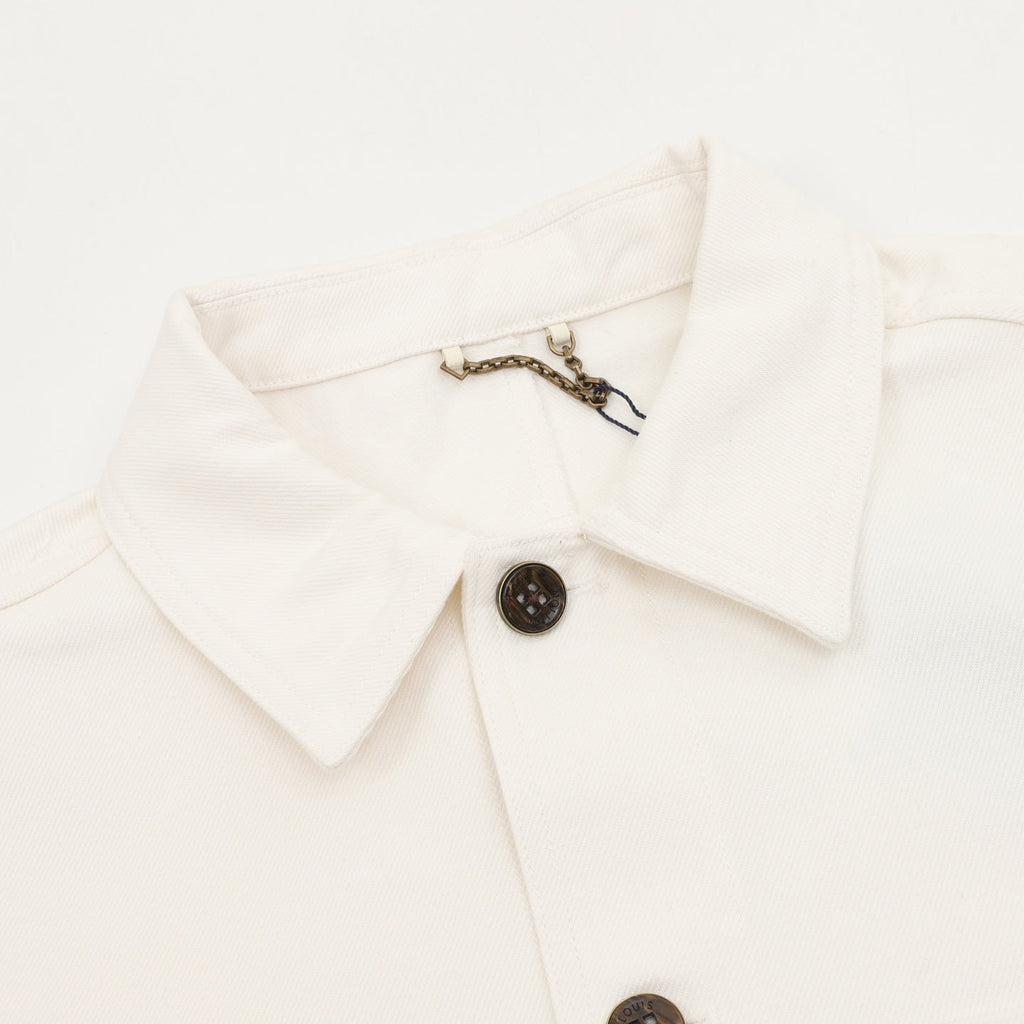 Louis Vuitton Paris Logo Print Workwear Overshirt Off‑White