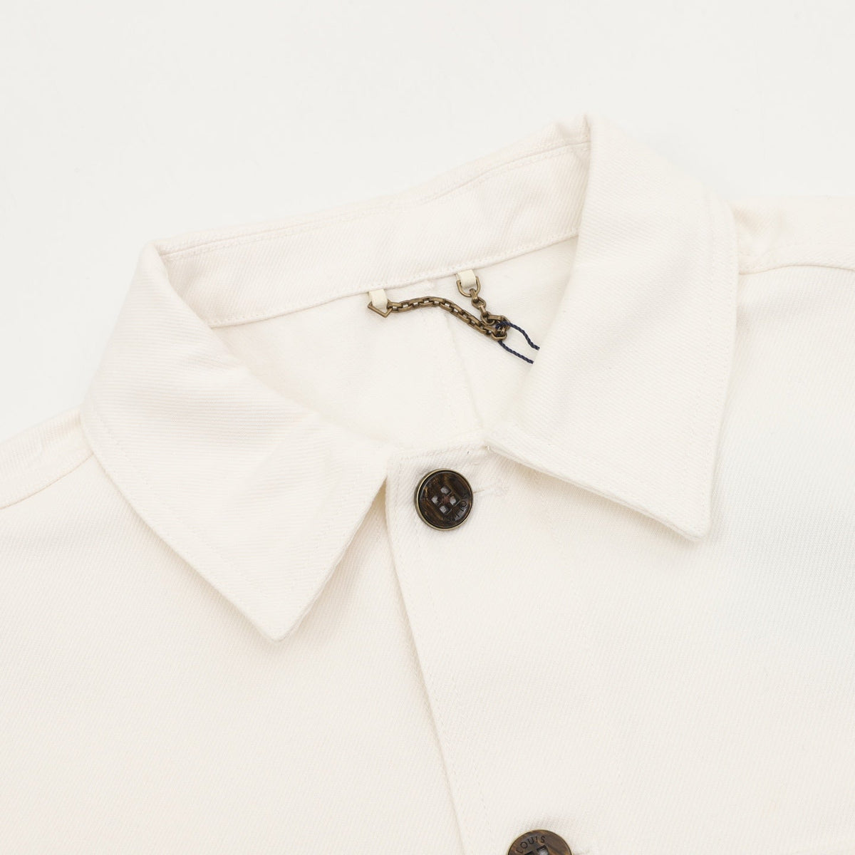 Louis Vuitton Paris Logo Print Workwear Overshirt Off‑White