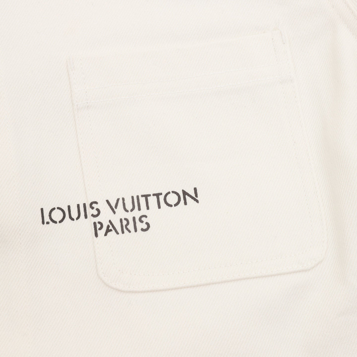 Louis Vuitton Paris Logo Print Workwear Overshirt Off‑White