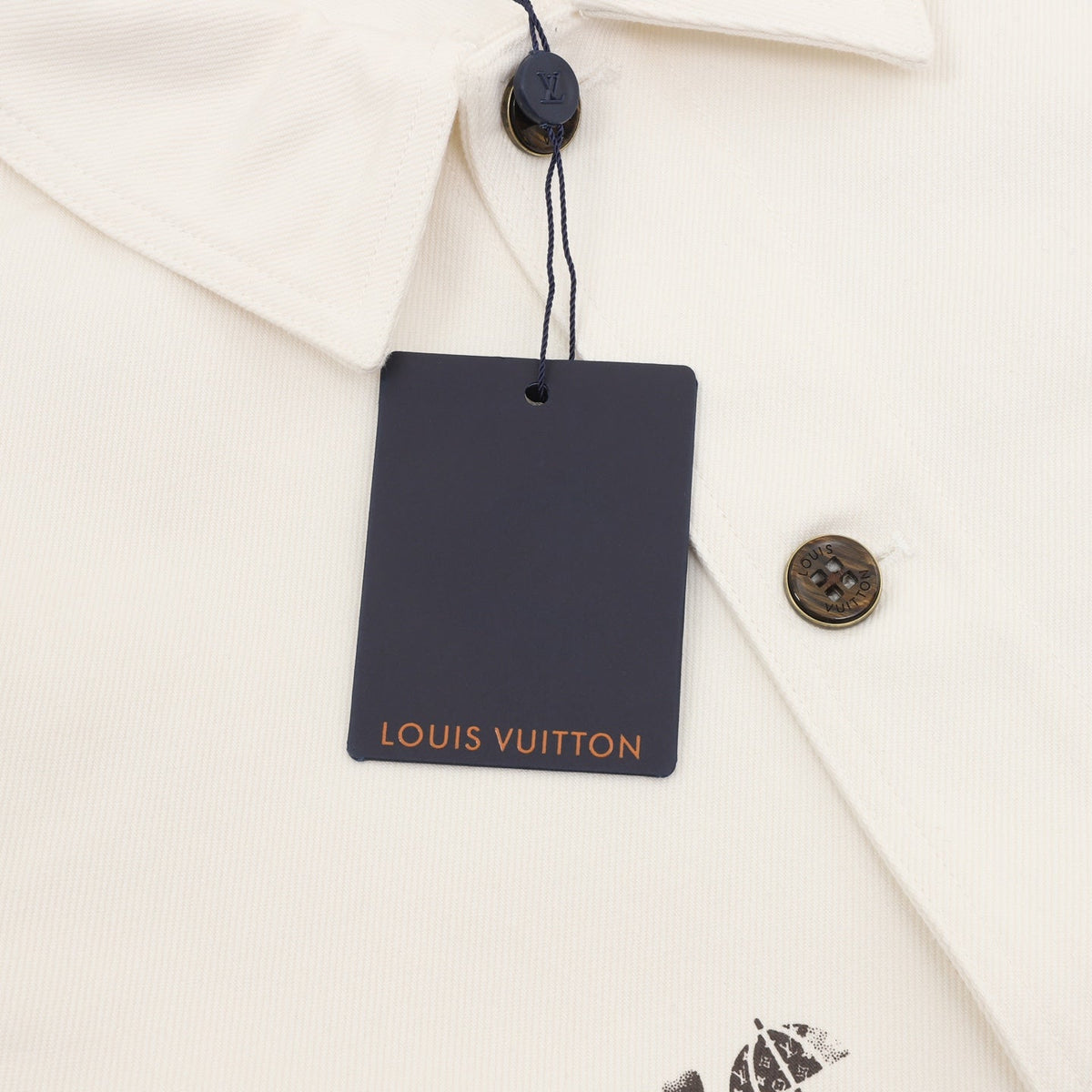 Louis Vuitton Paris Logo Print Workwear Overshirt Off‑White
