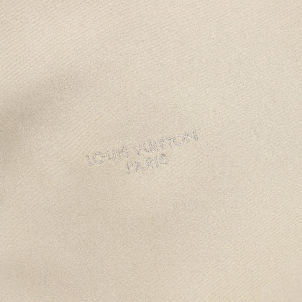 Louis Vuitton Paris Embroidered Suede‑Effect Bomber Jacket Off‑White