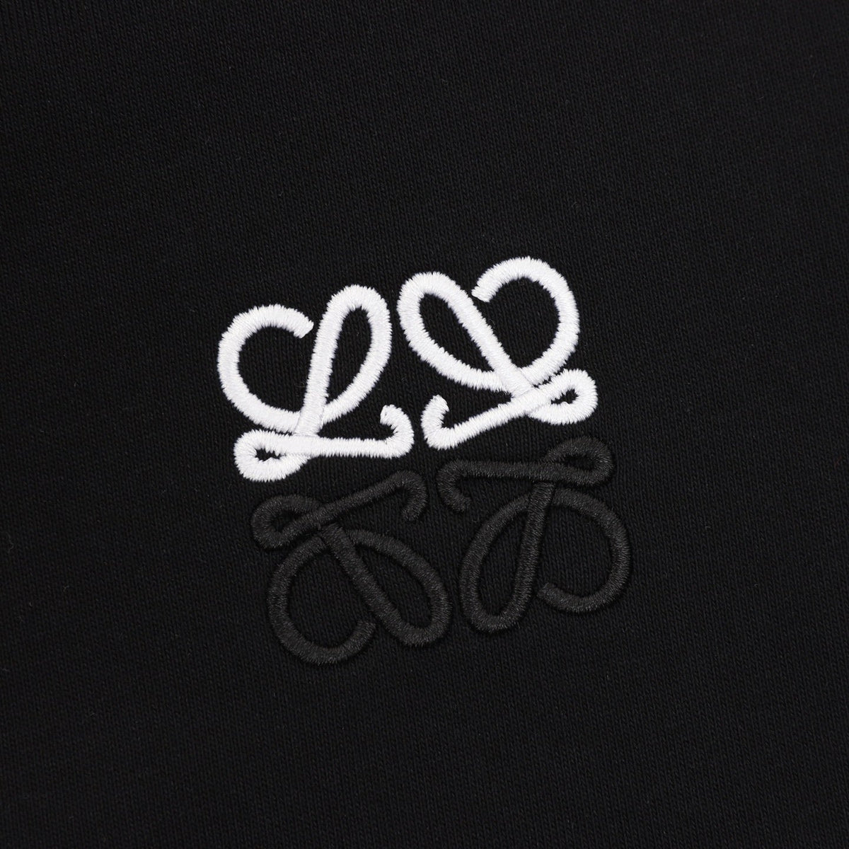 Loewe Anagram‑Logo Full‑Zip Hoodie Black Orange Drawstring