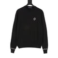 Louis Vuitton Manslv Logo Embroidery Crew‑Neck Knit Sweater Black