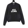 Acne Studios Logo Print Black Henley Sweatshirt