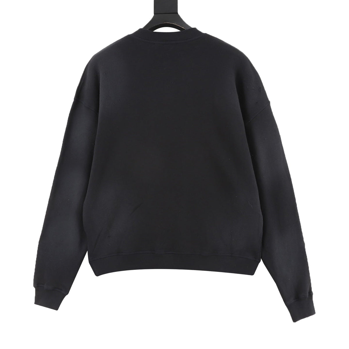 Acne Studios Logo Print Black Henley Sweatshirt