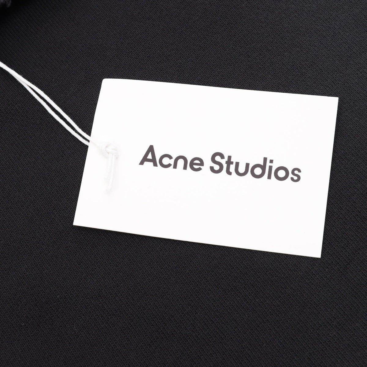 Acne Studios Logo Print Black Henley Sweatshirt