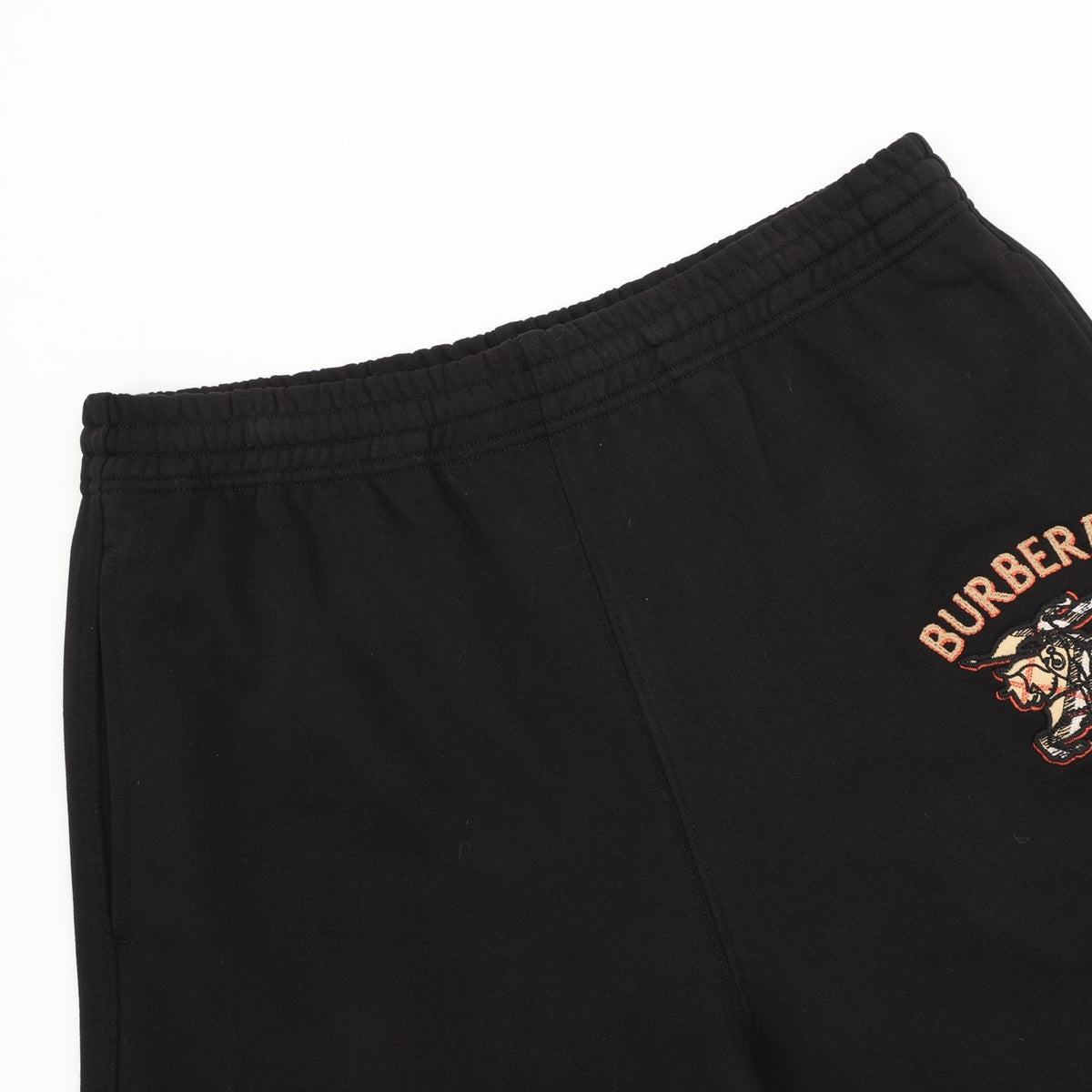 Burberry Equestrian Knight Logo Black Wide Leg Sweatpants