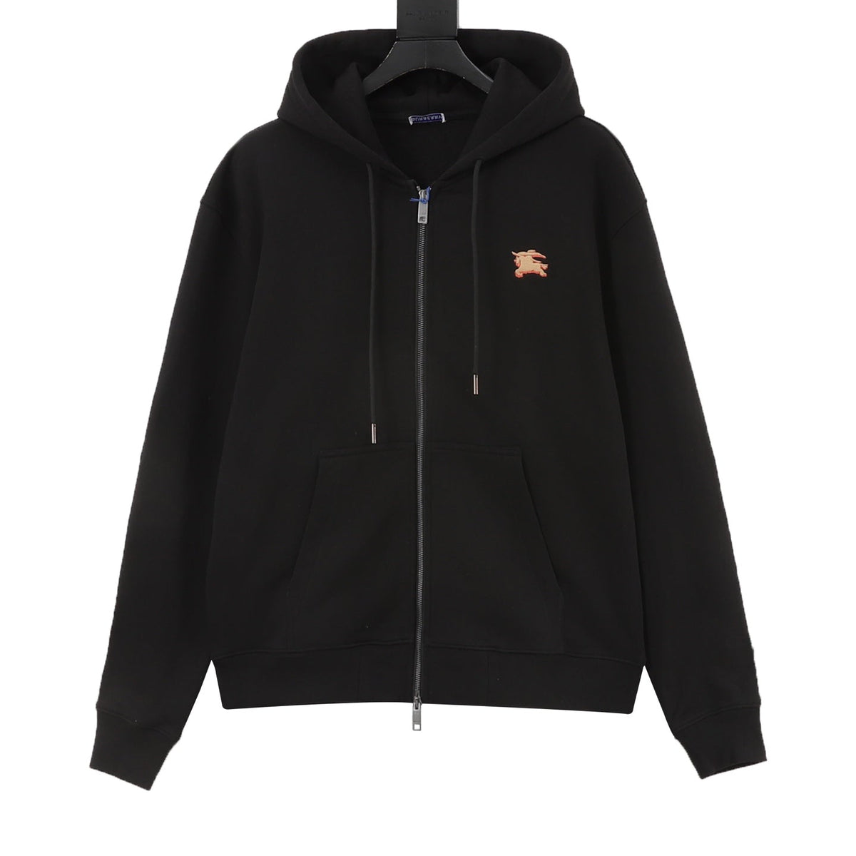 Burberry Equestrian Knight Logo Black Full Zip Hoodie