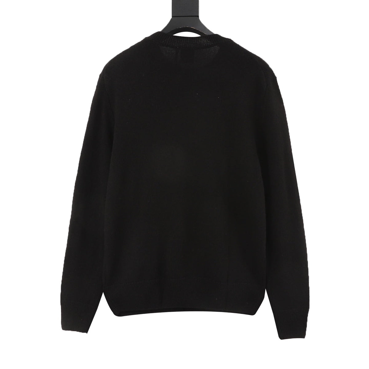 Dior Embroidered Logo Crew Neck Wool Sweater Black