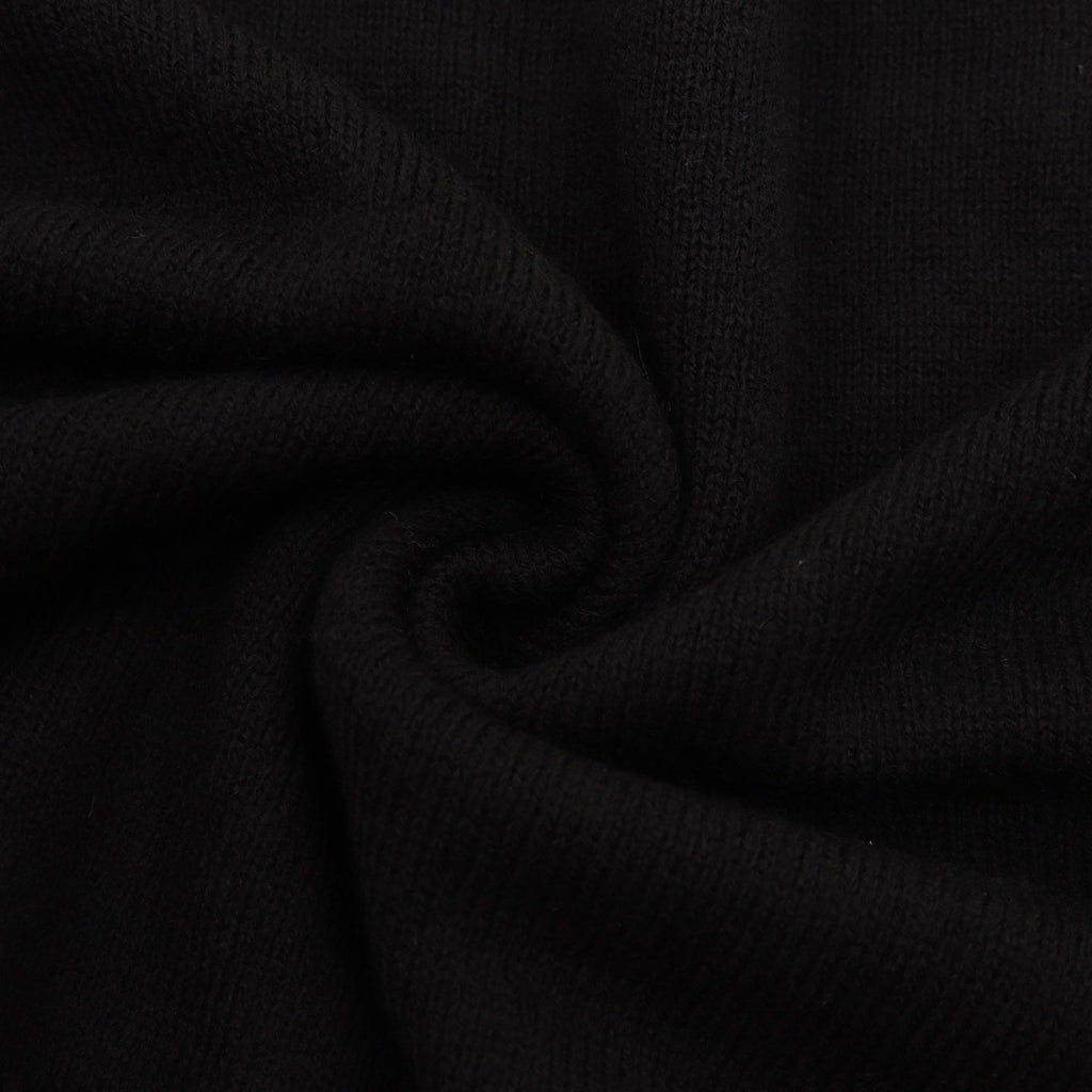 Dior Embroidered Logo Crew Neck Wool Sweater Black