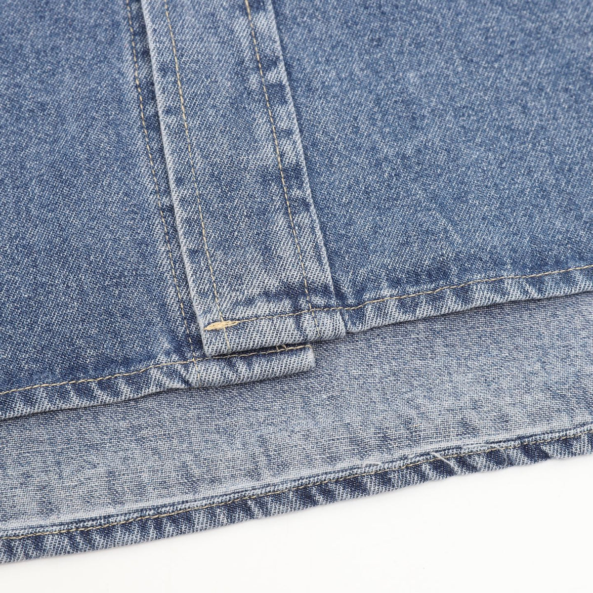Celine Paris Patch Logo Blue Washed Denim Long Sleeve Shirt