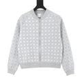 Dior Cannage Knit Zip Bomber Jacket White Grey