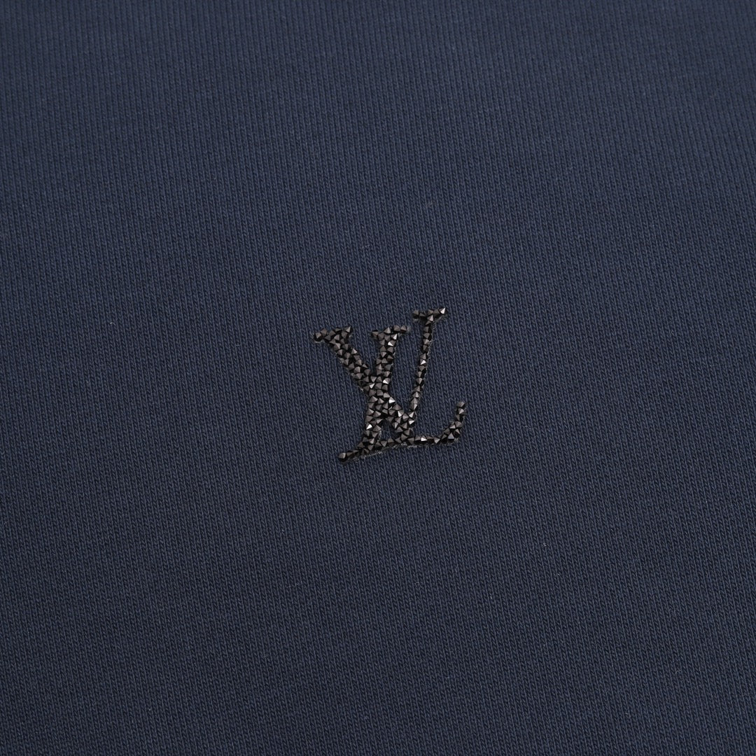 Louis Vuitton Monogram Lining LV Logo Hoodie Navy