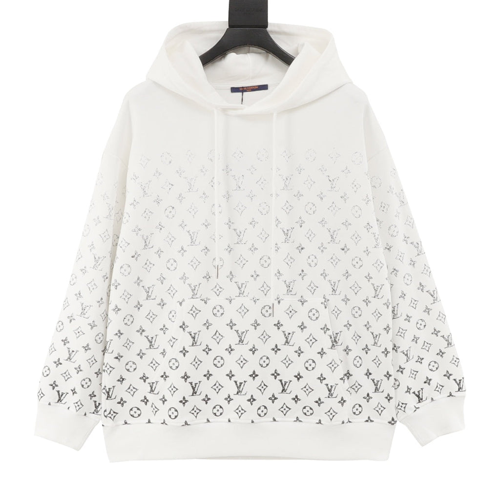 Louis Vuitton Gradient Monogram Print Hoodie White