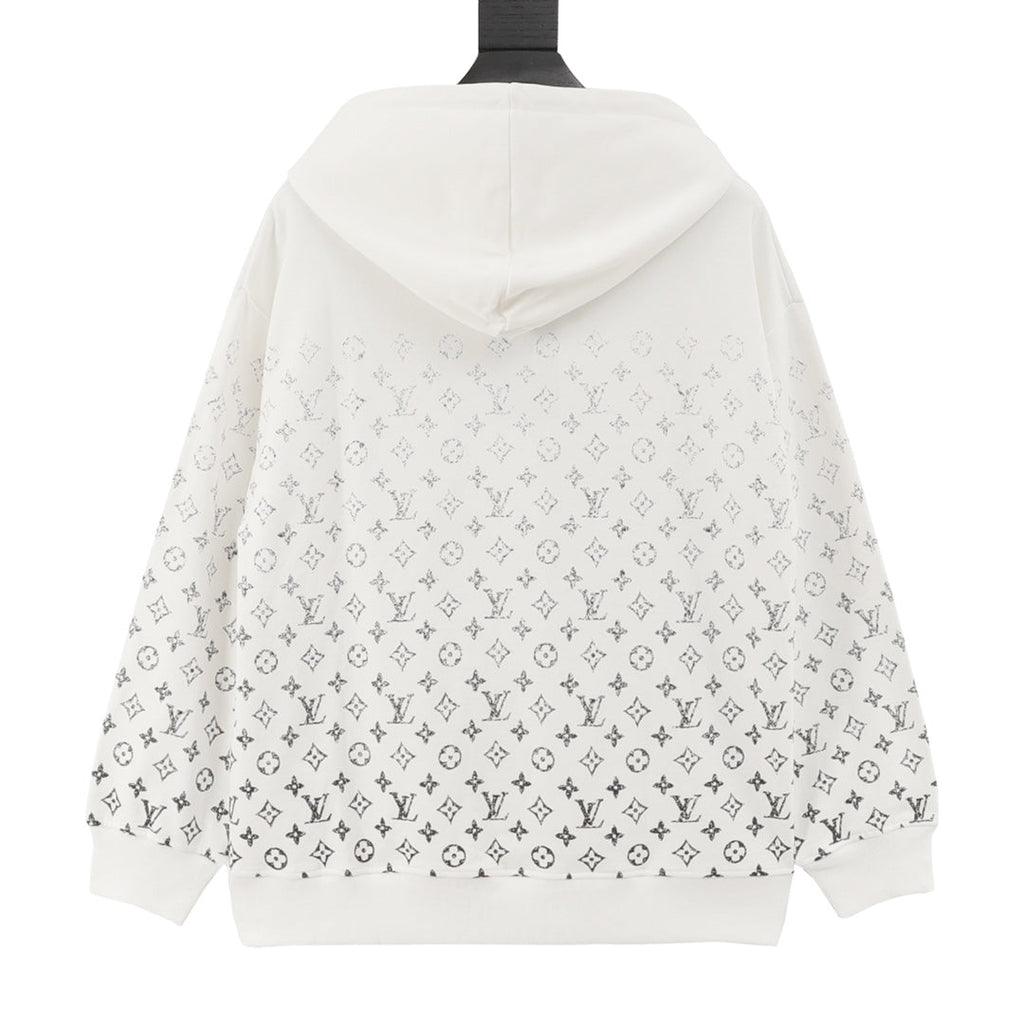 Louis Vuitton Gradient Monogram Print Hoodie White