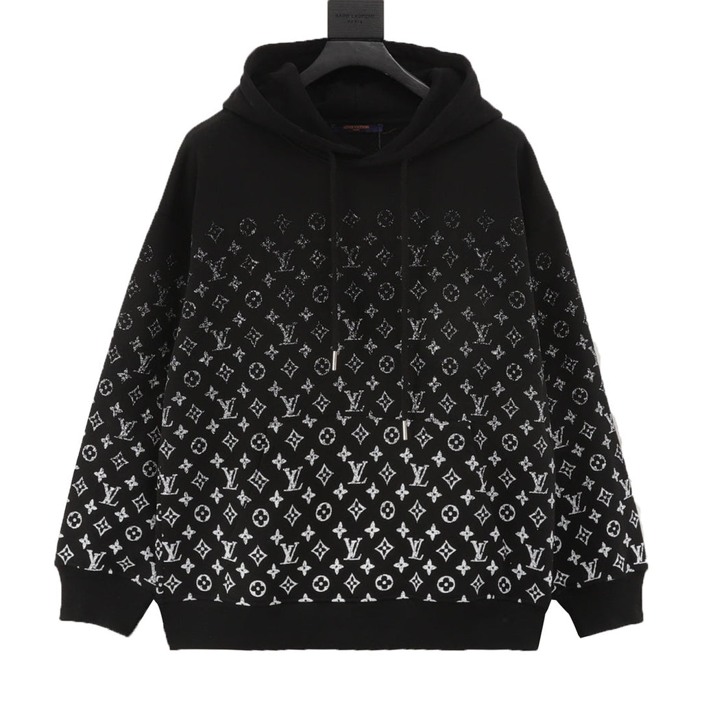 Louis Vuitton Gradient Monogram Print Hoodie Black