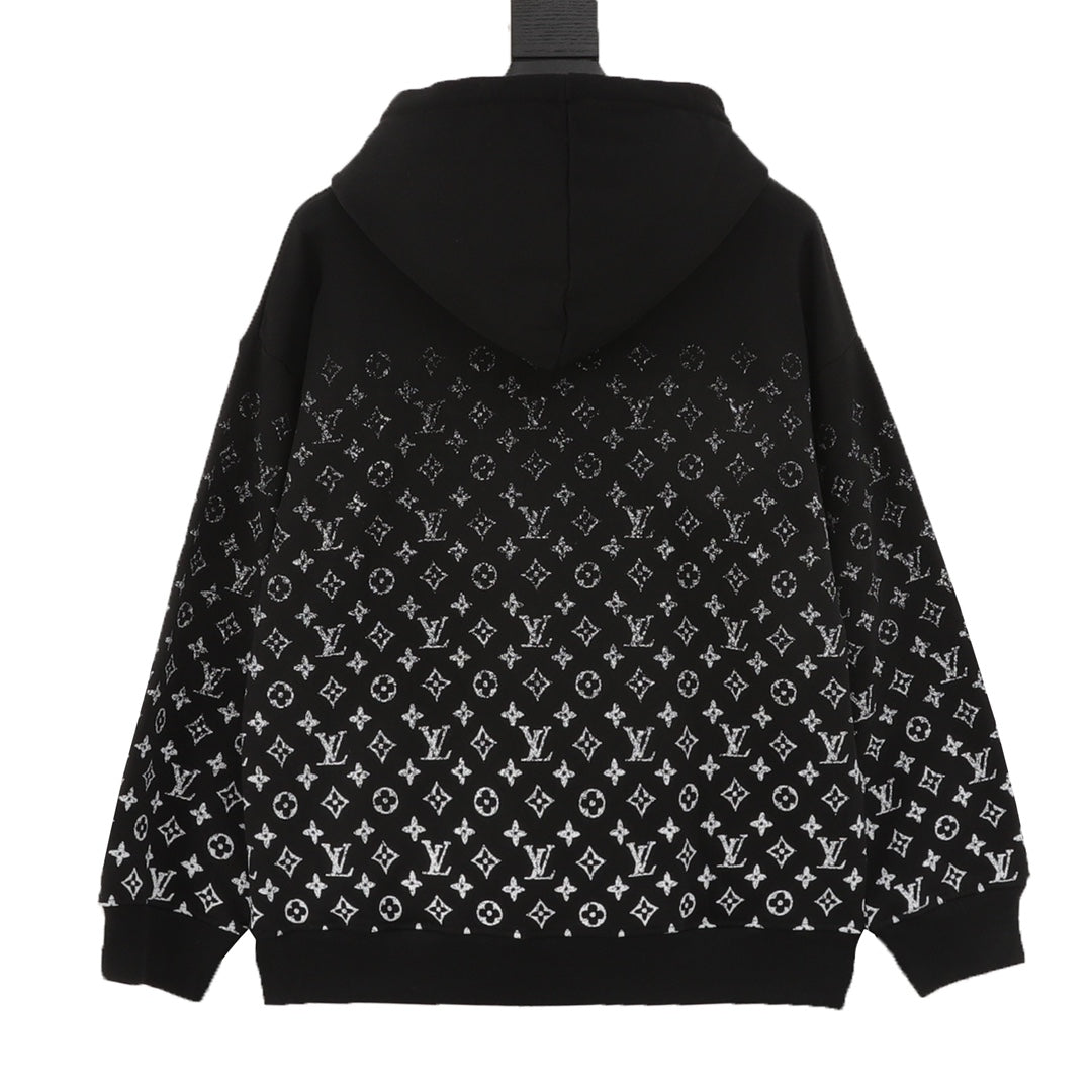 Louis Vuitton Gradient Monogram Print Hoodie Black