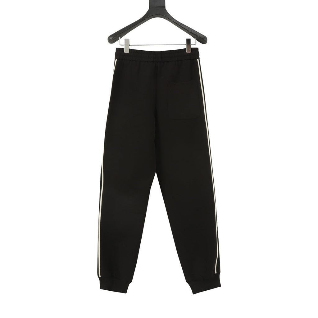 Gucci Side Stripe Logo Embroidered Jogger Pants Black