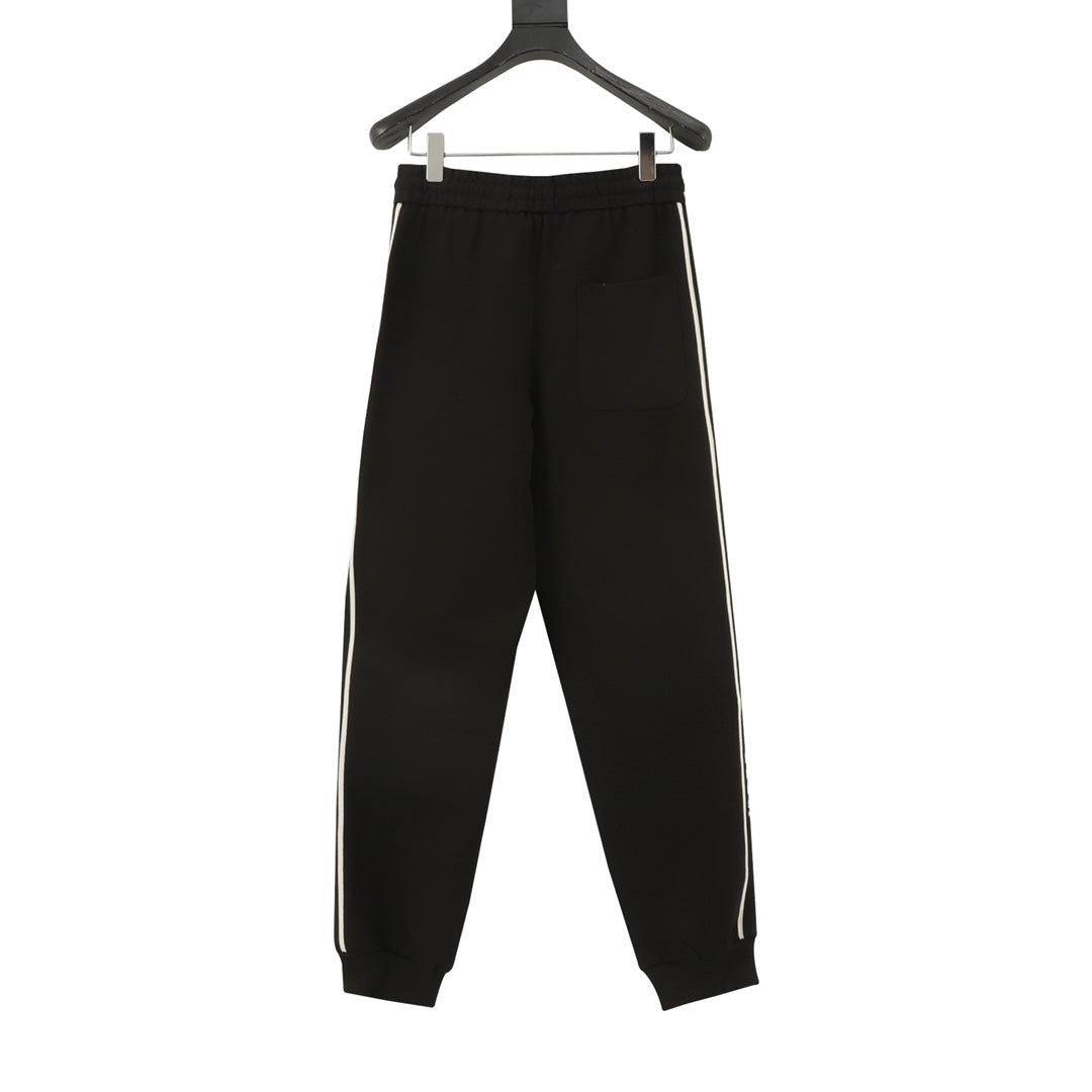 Gucci Side Stripe Logo Embroidered Jogger Pants Black