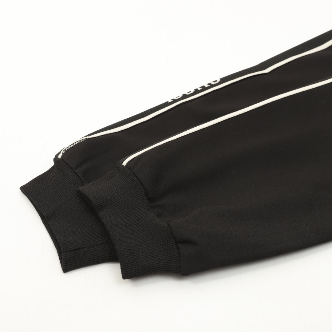 Gucci Side Stripe Logo Embroidered Jogger Pants Black