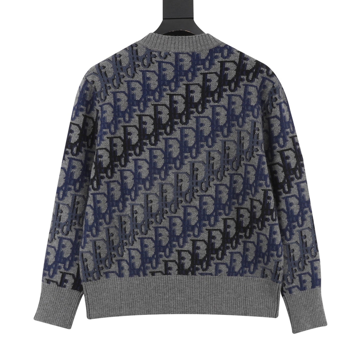 Dior Oblique Crew Neck Wool Sweater Grey Blue