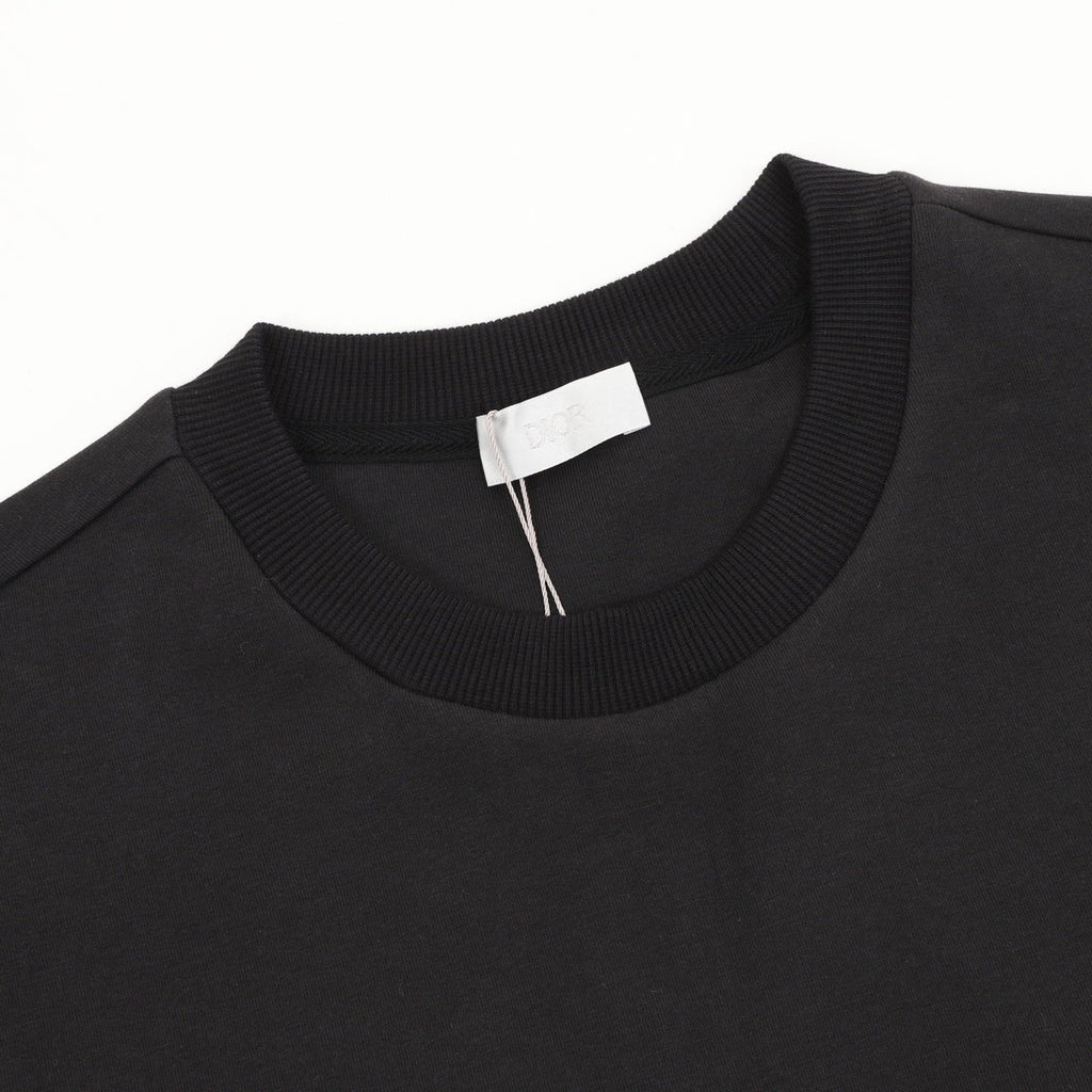 Dior Clover Embroidered Crew Neck Sweatshirt Black