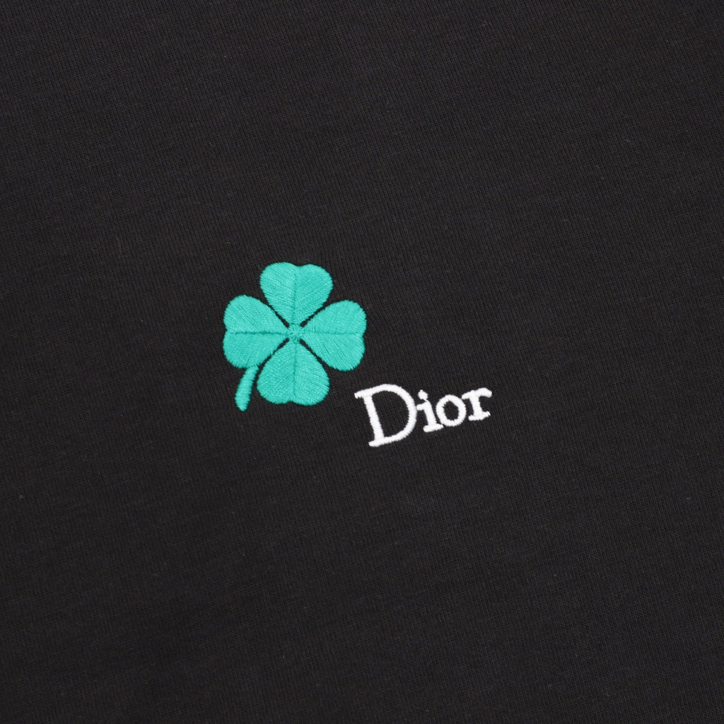 Dior Clover Embroidered Crew Neck Sweatshirt Black