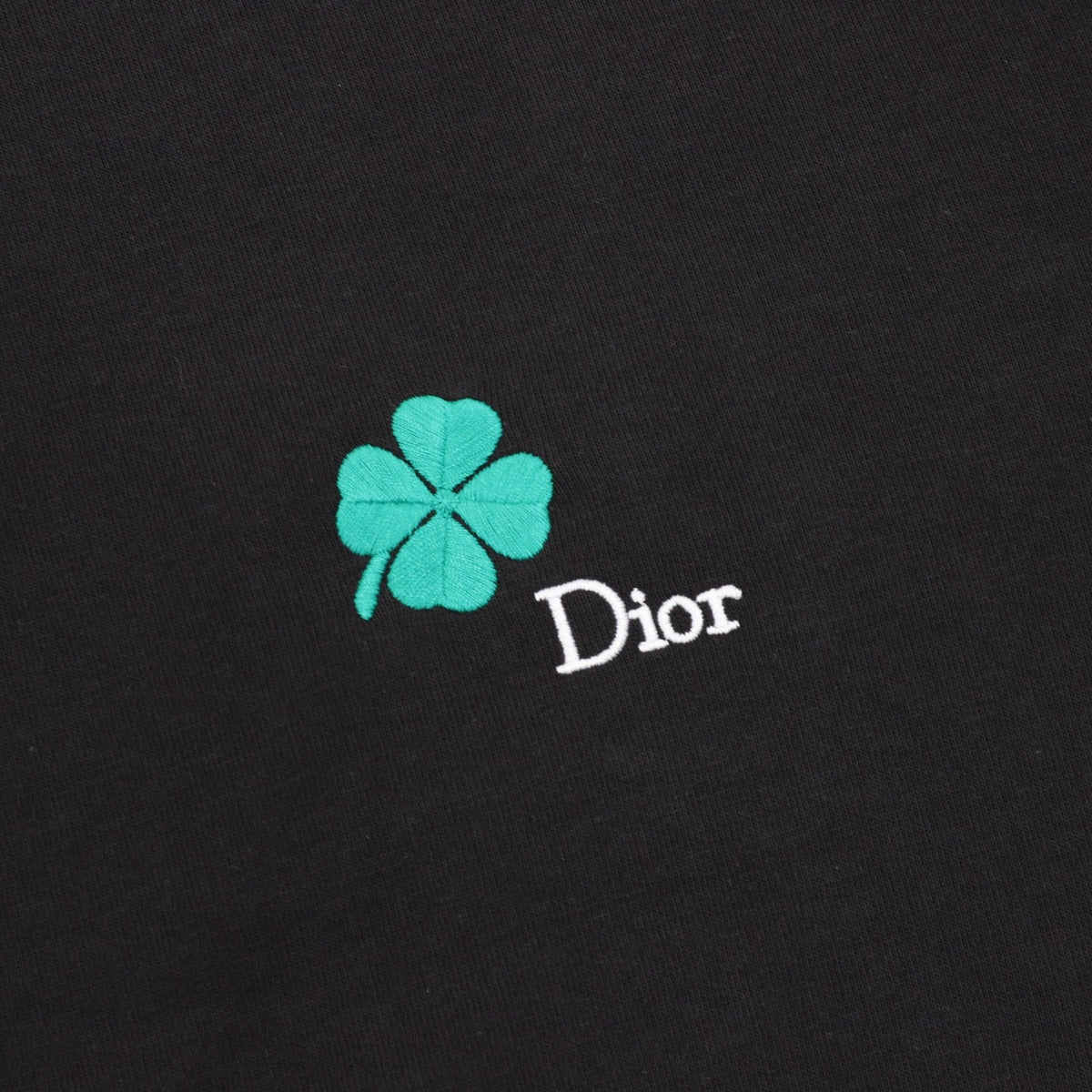 Dior Clover Embroidered Crew Neck Sweatshirt Black