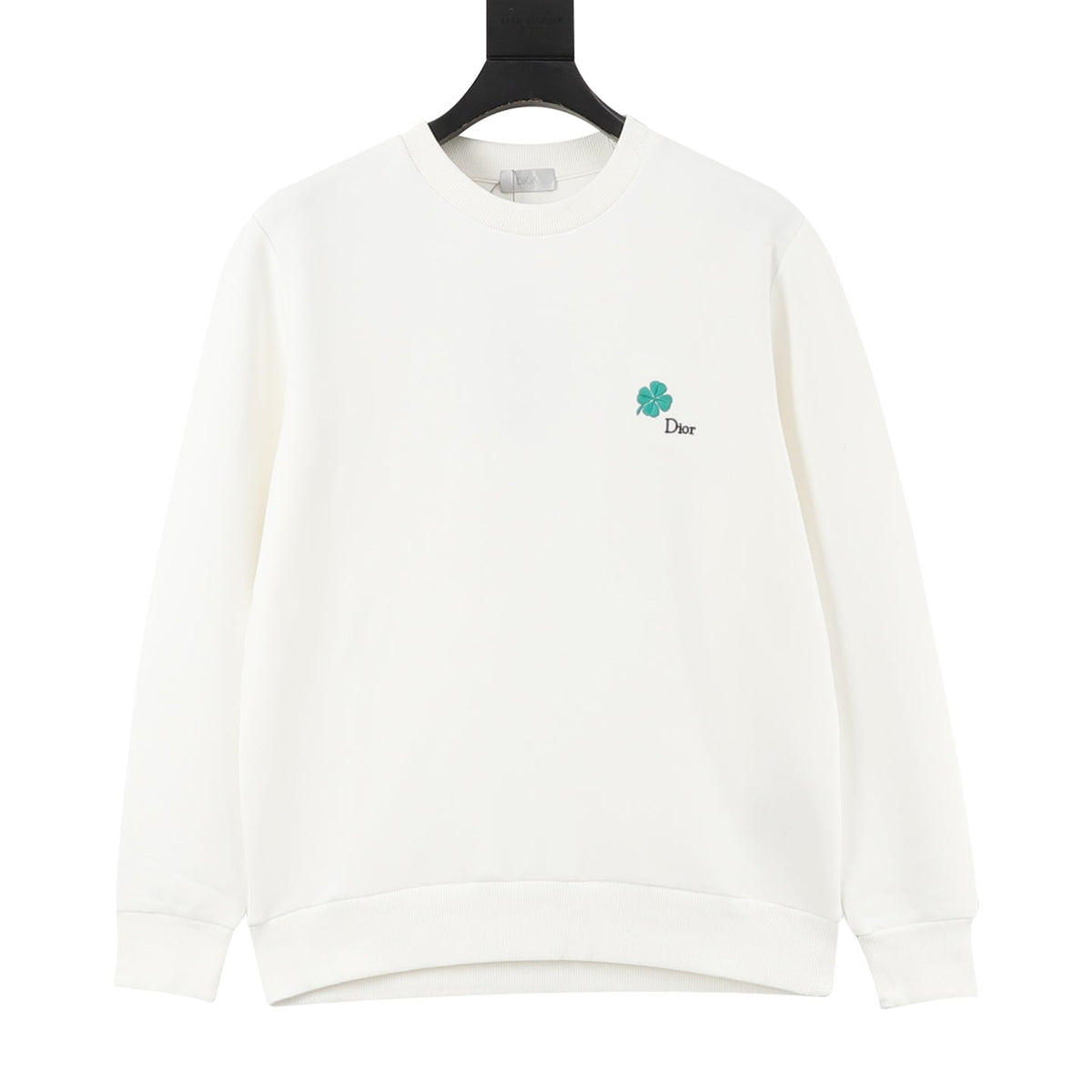 Dior Clover Embroidered Crew Neck Sweatshirt Off White