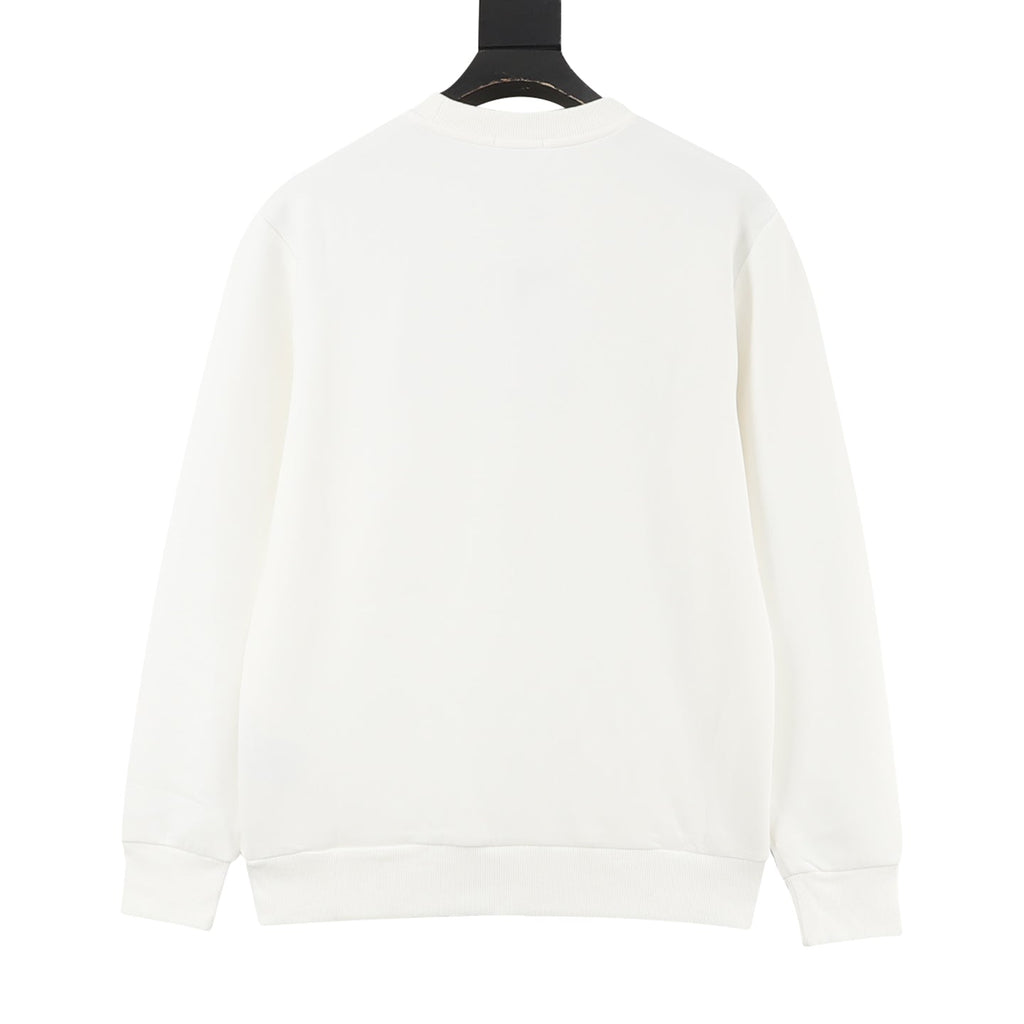 Dior Clover Embroidered Crew Neck Sweatshirt Off White