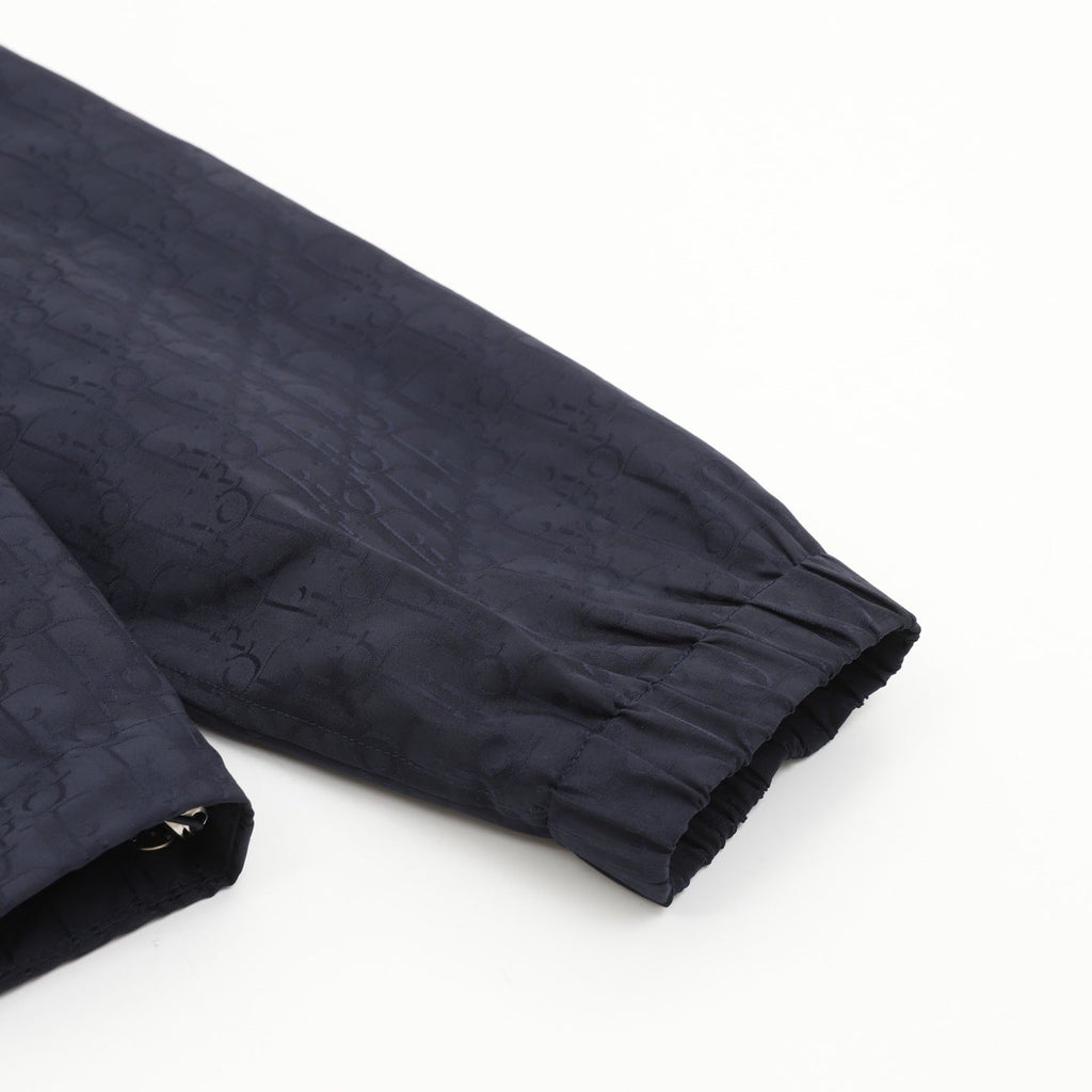 Dior Oblique Jacquard Coach Jacket Navy Blue